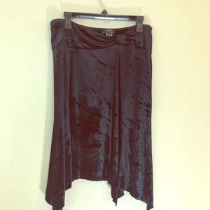 Express black asymmetrical velvet bow detail euc